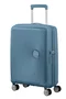 American Tourister Soundbox - Maleta de Cabina Trolley Spinner de 4 Ruedas, Carcasa Dura, 55x40x20 cm (35.5 L), Expandible, Cerradura TSA, Color Azul Piedra (Stone Blue)