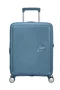 American Tourister Soundbox - Maleta de Cabina Trolley Spinner de 4 Ruedas, Carcasa Dura, 55x40x20 cm (35.5 L), Expandible, Cerradura TSA, Color Azul Piedra (Stone Blue)