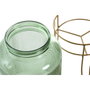 DKD Home Decor Dispensador de Bebidas de Cristal y Metal 4L Verde y Dorado