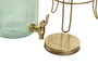 DKD Home Decor Dispensador Bebidas Verde Dorado Cristal Metal 16 x 24.6 x 16 cm 4L