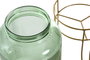 DKD Home Decor Dispensador Bebidas Verde Dorado Cristal Metal 16 x 24.6 x 16 cm 4L