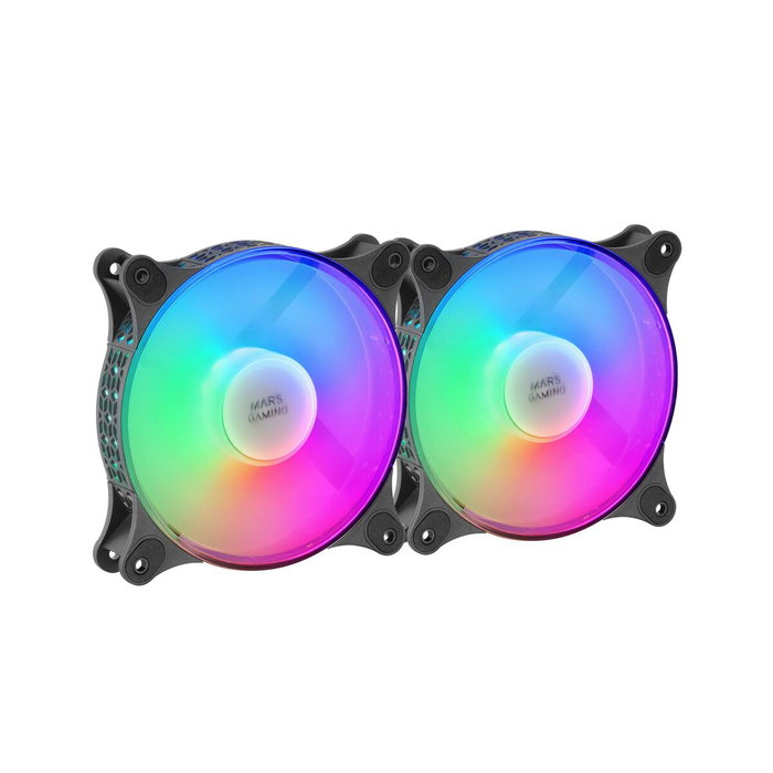 Mars Gaming Kit de 2 Ventiladores MFDUO 12cm FRGB Rainbow