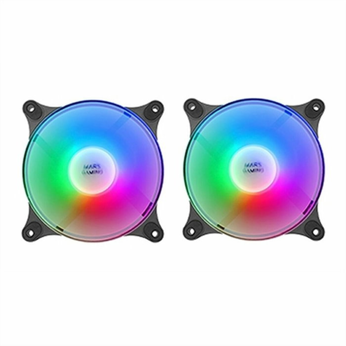 Mars Gaming Kit de 2 Ventiladores MFDUO 12cm FRGB Rainbow