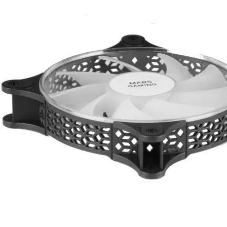 Mars Gaming MFDUO Pack 2 Ventiladores 12cm FRGB Rainbow Ultra Silenciosos FDB 12db Conectividad 3PIN+4PIN Kit con Iluminación 360º