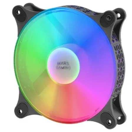 Mars Gaming MFDUO Pack 2 Ventiladores 12cm FRGB Rainbow Ultra Silenciosos FDB 12db Conectividad 3PIN+4PIN Kit con Iluminación 360º