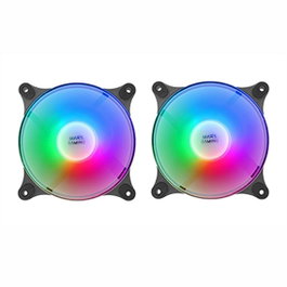 MARS GAMING Pack de 2 Ventiladores para PC MFDuo 12 cm RGB Negro