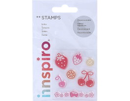 Innspiro Set de sellos acrílicos Fresas y frutas 5,3x6cm
