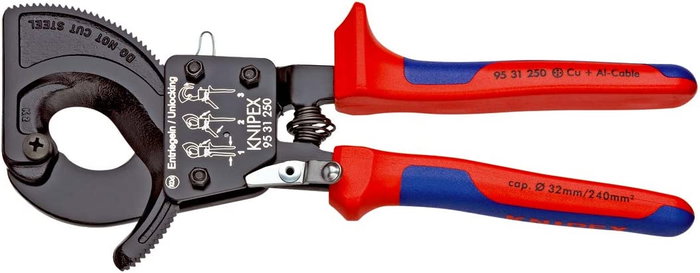 Knipex Cortacables 95 31 250 para cables de Cu y Al Knipex Cortacables 95 31 250 para cables de Cu y Al