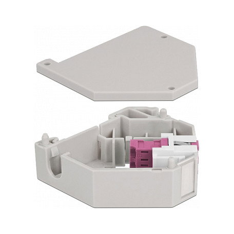 DeLOCK Adaptador de carril DIN Keystone LC Duplex hembra a LC Duplex hembra violeta