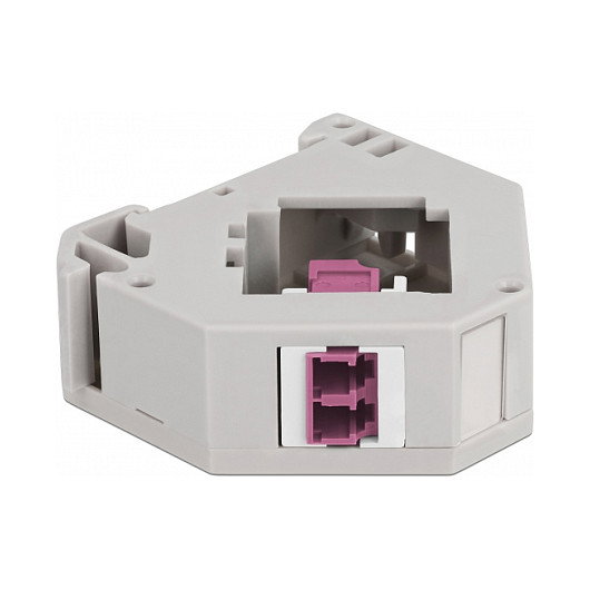 DeLOCK Adaptador de carril DIN Keystone LC Duplex hembra a LC Duplex hembra violeta