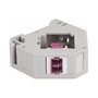 DeLOCK Adaptador de carril DIN Keystone LC Duplex hembra a LC Duplex hembra violeta