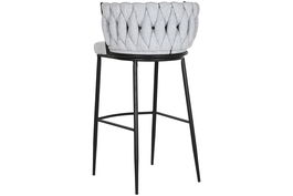 DKD Home Decor Taburete Moderno Gris Poliester Metal Trenzado 47 x 44 x 104 cm (2 Unidades)