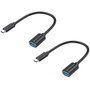 Conceptronic Pack de 2 Adaptadores USB-C Macho a USB-A 3.0 Hembra 20cm ABBY11B