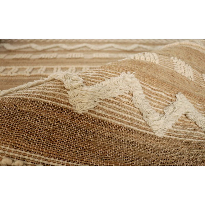 DKD Home Decor Alfombra de Yute Hecha a Mano 140x200 cm Marrón y Blanco