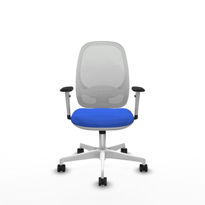 PIQUERAS Y CRESPO Silla de oficina Cilanco con mecanismo Sincro, Azul y Blanco