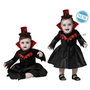 Disfraz Vampiresa Bebé 24 Meses: Vestido Negro Halloween con Cuello y Sombrero Mini