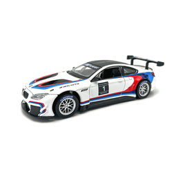DEQUBE D00399 BMW M6 GT3 Coche a Escala 1:32 Pullback Blanco - Modelo Die-Cast Metal, Juguete Coleccionable