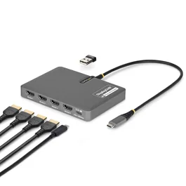 StarTech Adaptador USB-C a 4x HDMI 4K 60Hz con PD 140W Gris