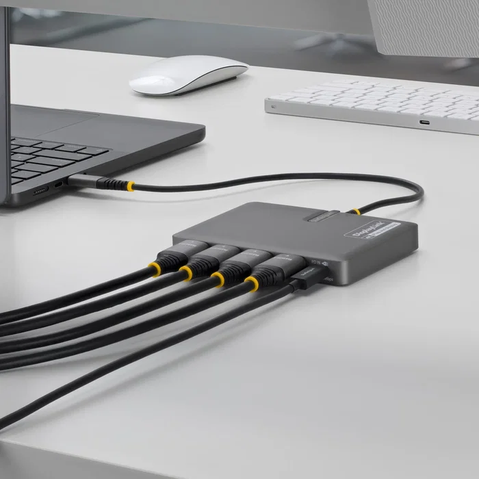 StarTech Adaptador USB-C a 4x HDMI 4K 60Hz con PD 140W Gris