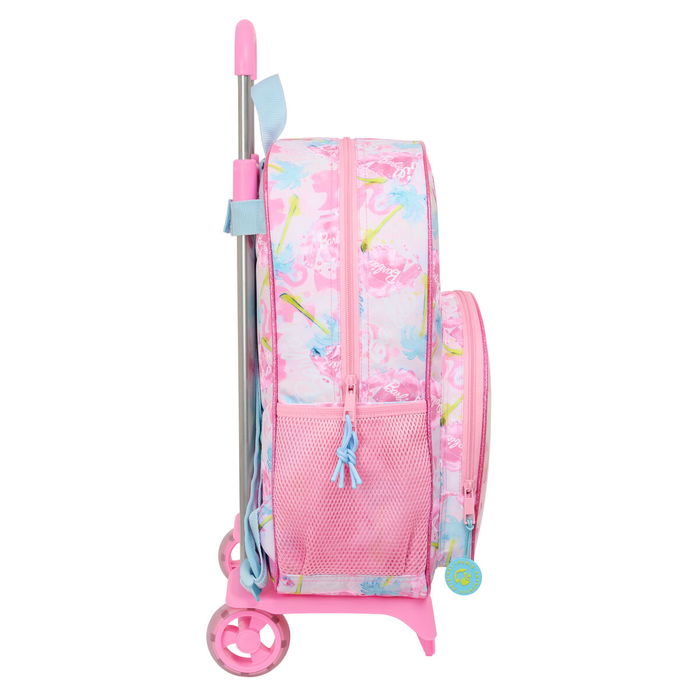Mochila Escolar con Ruedas Barbie Painterly Rosa Azul cielo 33 x 42 x 14 cm