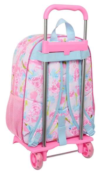 Mochila Escolar con Ruedas Barbie Painterly Rosa Azul cielo 33 x 42 x 14 cm