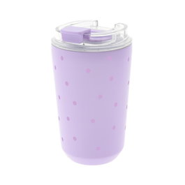 AUREA Vaso Térmico Interior Cerámico 400ml Lilac Pastel Dots