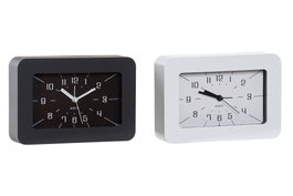 DKD Home Decor Reloj Despertador de PVC Surtido Blanco y Negro