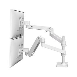 Ergotron LX Pro Kit de Montaje Doble Brazo para 2 Monitores de hasta 27 Pulgadas (68.6 cm), Soporta 20 kg, Ajuste de Altura e Inclinación, Color Blanco, Ref. 45-690-290