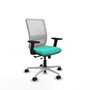 PIQUERAS Y CRESPO Silla de oficina Haches con mecanismo Sincro/Traslack, Turquesa y Blanco