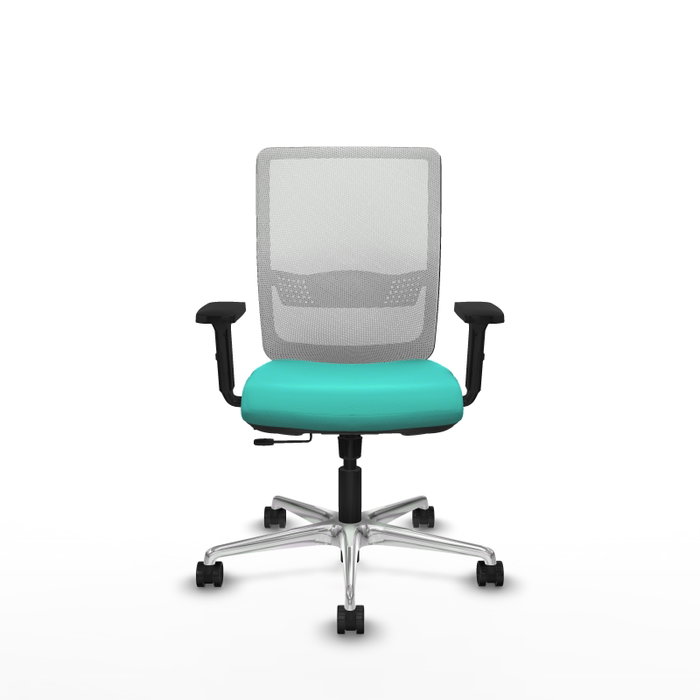 PIQUERAS Y CRESPO Silla de oficina Haches con mecanismo Sincro/Traslack, Turquesa y Blanco