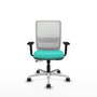 PIQUERAS Y CRESPO Silla de oficina Haches con mecanismo Sincro/Traslack, Turquesa y Blanco