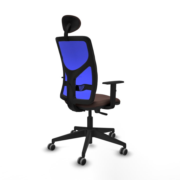 PIQUERAS Y CRESPO Silla de oficina Motilla con mecanismo Sincro, Marrón oscuro y Azul PIQUERAS Y CRESPO Silla de oficina Motilla con mecanismo Sincro, Marrón oscuro y Azul