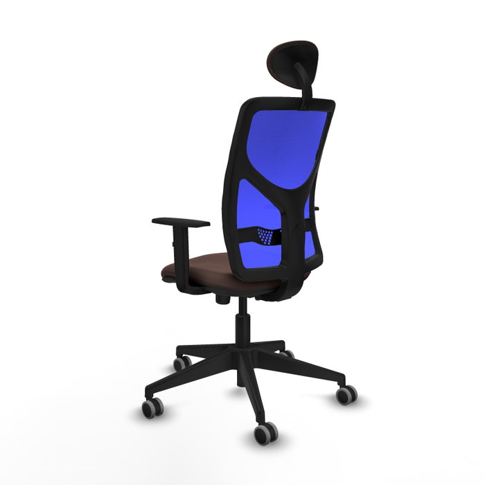 PIQUERAS Y CRESPO Silla de oficina Motilla con mecanismo Sincro, Marrón oscuro y Azul PIQUERAS Y CRESPO Silla de oficina Motilla con mecanismo Sincro, Marrón oscuro y Azul