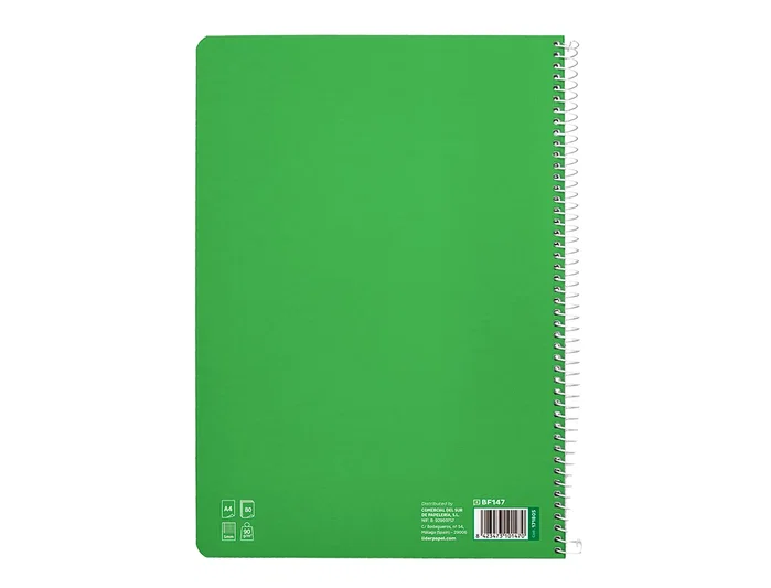 Liderpapel Cuaderno espiral Pautaguía A4 tapa dura verde