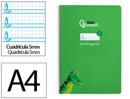 Liderpapel Cuaderno espiral Pautaguía A4 tapa dura verde