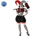 Disfraz Arlequín Blanco Y Negro Con Gorro Para Mujer Adulto Halloween Circo Comedia Del Arte XS-S