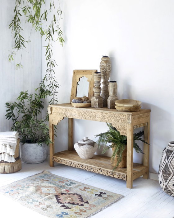 DKD Home Decor Consola Indonesia 1c24 Teca Reciclada Natural 140x37x80 cm DKD Home Decor Consola Indonesia 1c24 Teca Reciclada Natural 140x37x80 cm