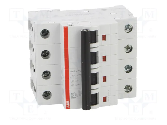 ABB S200 Interruptor magnetotérmico 4 polos 20A 6kA