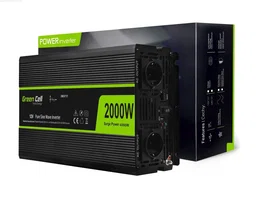 Green Cell INV11 Inversor de Corriente para Coche/Auto, 12V a 230V, Onda Sinusoidal Completa, 2000W / 4000W Pico