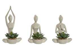 DKD Home Decor Planta Resina PE 14x12x25,5 Surtido de 3