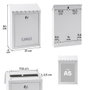 Arregui Civic Buzón Individual Exterior Acero Galvanizado Lacado Blanco Tamaño S (A5) Apertura Lateral, Incluye Tarjetero y 2 Llaves, Medidas 21,6 x 8 x 30 cm