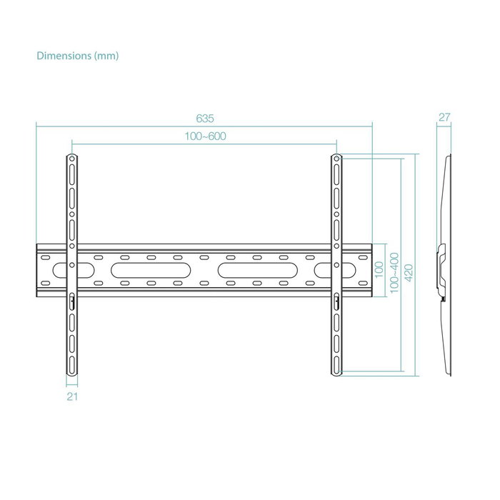 Tooq Soporte Fijo de Pared LP1082F-B para Pantallas 37-80 pulgadas, Negro