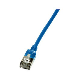 LogiLink Cable de parcheo Cat.6A TPE SlimLine azul 5,0m