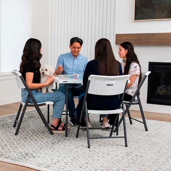 Lifetime Mesa cuadrada plegable maletín 94x94x74 cm