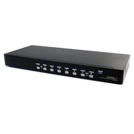StarTech.com Conmutador KVM 8 Puertos VGA HD15 USB 2.0 Audio 1U Rack Estante SV831D