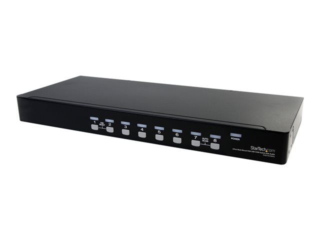 StarTech.com Conmutador KVM 8 Puertos VGA HD15 USB 2.0 Audio 1U Rack Estante SV831D