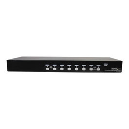 StarTech.com Conmutador KVM 8 Puertos VGA HD15 USB 2.0 Audio 1U Rack Estante SV831D