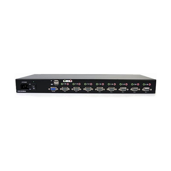 StarTech Conmutador KVM Switch 8 Puertos USB 2.0 y VGA con Audio y Montaje en Rack 1U para Hasta 8 PC - Resolución 1920x1440