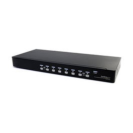StarTech Conmutador KVM Switch 8 Puertos USB 2.0 y VGA con Audio y Montaje en Rack 1U para Hasta 8 PC - Resolución 1920x1440