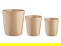 Ibergarden Set 3 Macetas Conica Ceramica Beige 14 cm 17 cm 22 cm